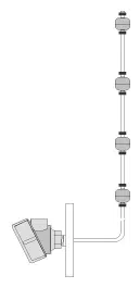 A black and white diagram of a float switch.