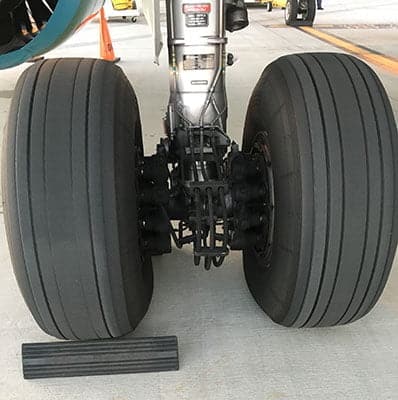 PG7 Digital Pressure Gauge is used to check tire pressure between flights