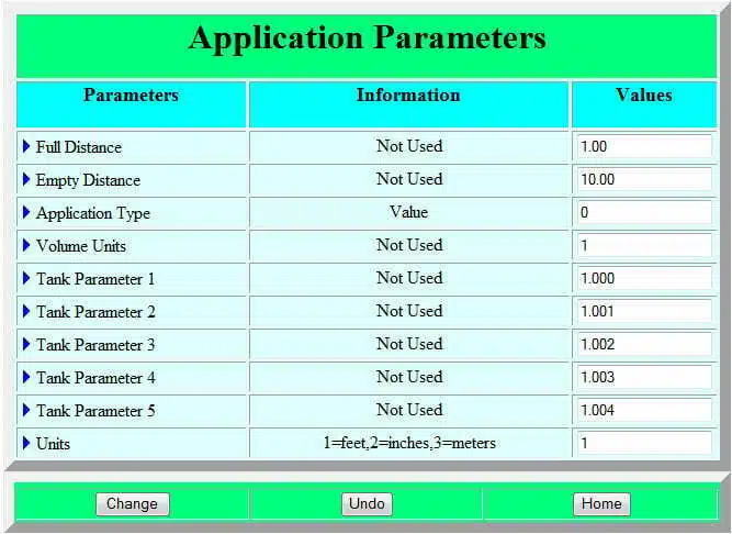 analog application settings menu tank cloud embedded web server