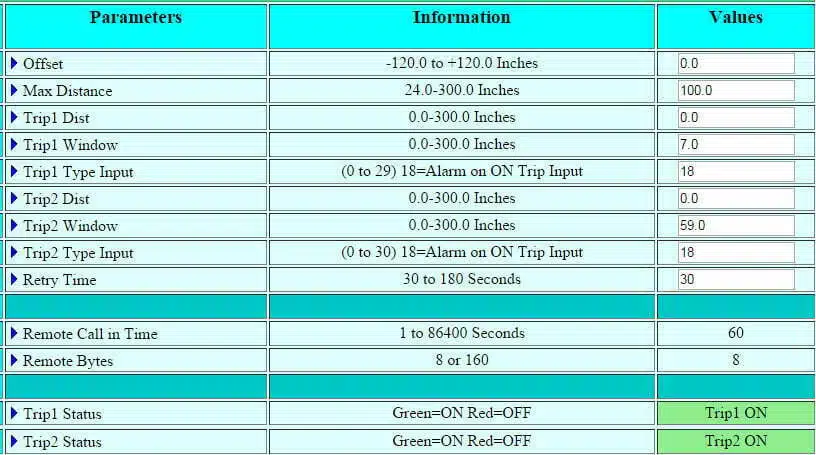 loe sensor input configuration menu 2 tank cloud embedded web server