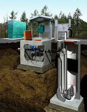 3D lift-station cut away illustration