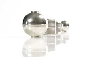 row of stainless steel liquid water level sensors and float switches