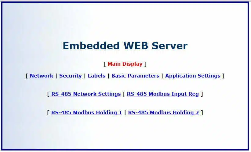 menu page loe tank cloud embedded web server