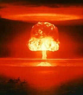 Mushroom cloud explosion