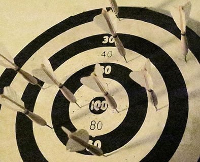 missing the mark on the dart board
