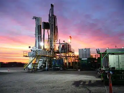 oil rig at sunset