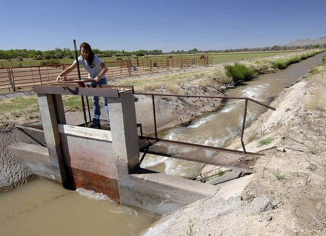 Sluice gate on a ranch canal