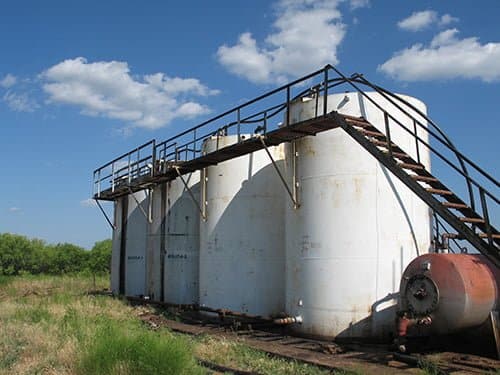 three tanks in the middle of nowhere