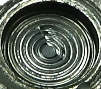 scratched transducer diaphragm