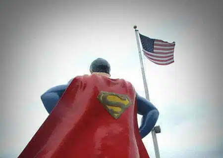 Superman and American Flag