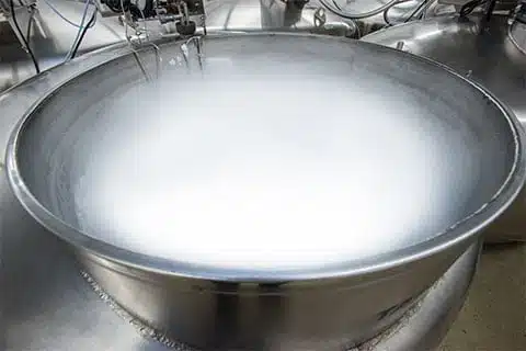 vapor in a stainless steel tank